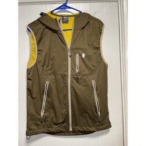 Little‎ Donkey Andy Men's M Olive Green Lightweight Softshell Vest Gorpcore Hood